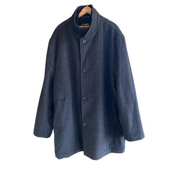 Men's 4X Wool Coat Gray PRONTO UOMO P-Coat Single-Breasted Classic Preppy Warm - Picture 7 of 16